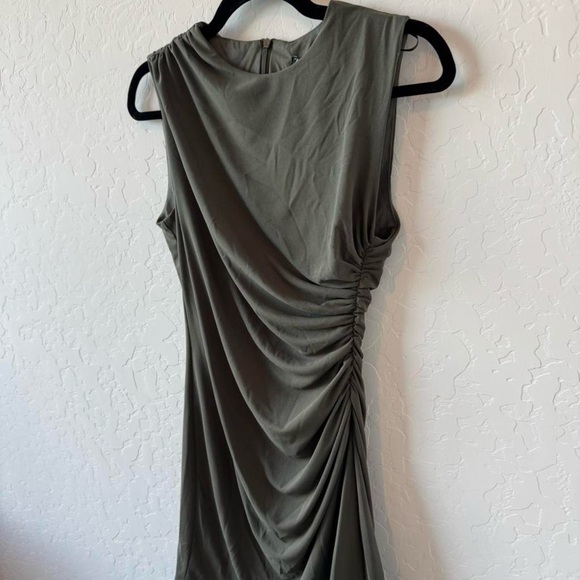 Zara Green Draped Sleeveless Mini Dress - Picture 2 of 5